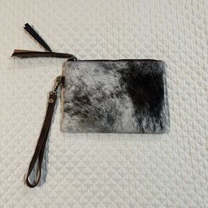 Stylish Cowhide Wristlet Clutch
